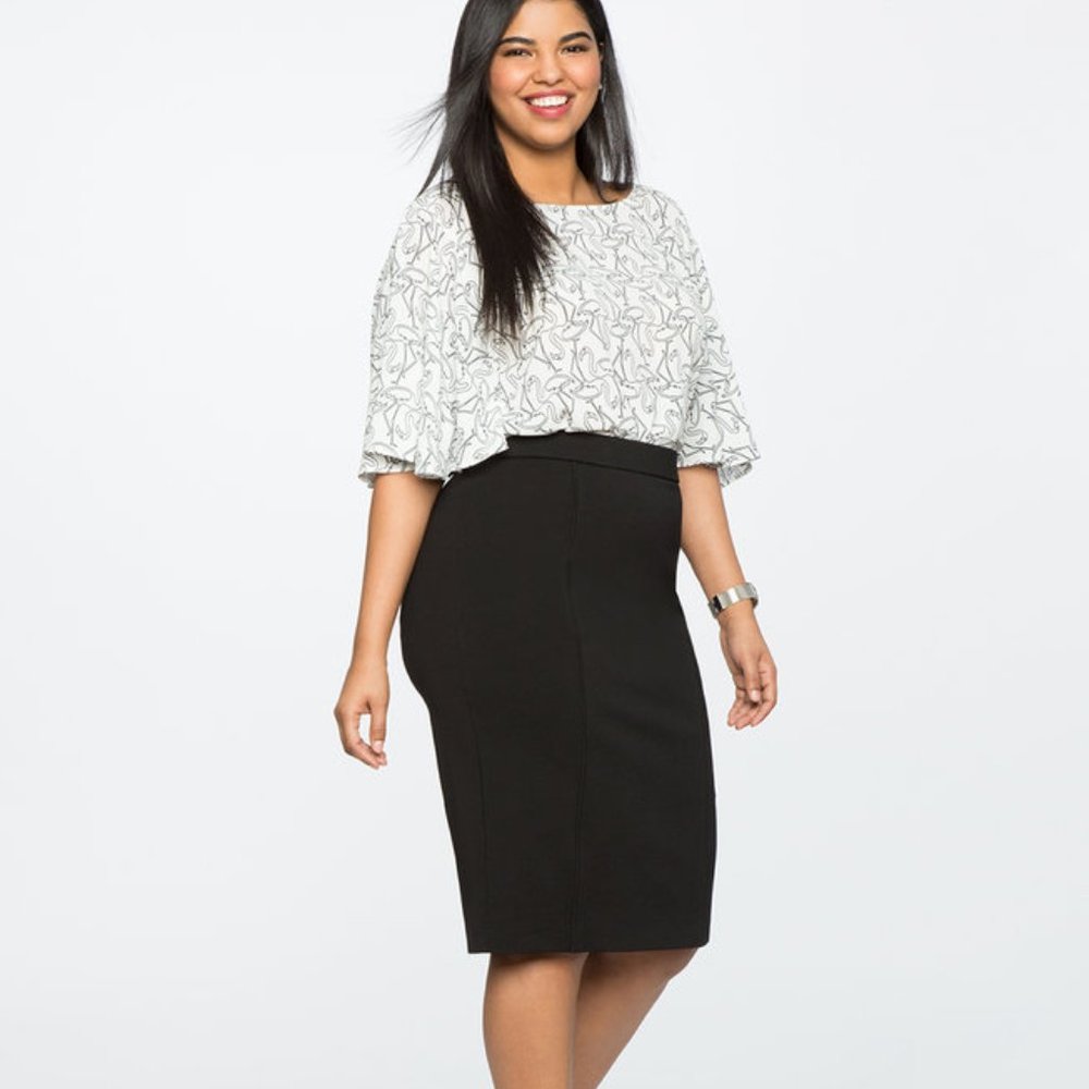 Eloquii 9-5 black stretch pencil skirt NWT size 28